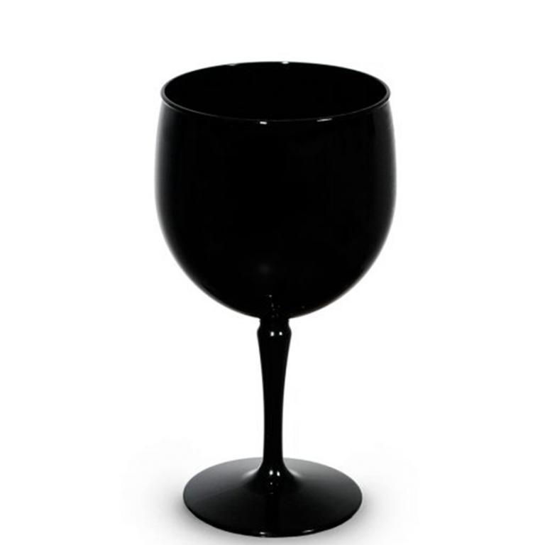 black plastic gin and tonic glass for printing or engraving